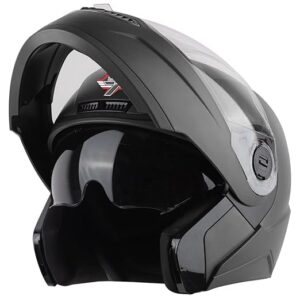 NEW- Steelbird SBA-7 7Wings ISI Certified Flip-Up Helmet for Men and Women with Inner Smoke Sun Shield
